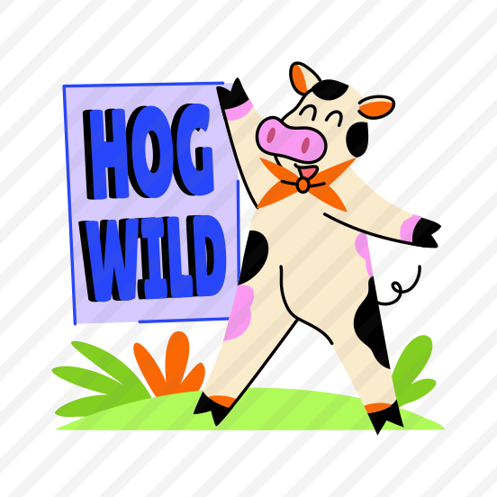 Wild Hog, Animal, Wildlife, Typography, Lettering, preview