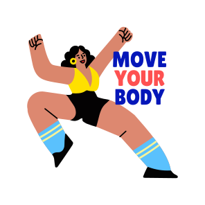 Aerobic Dance, Performing, Choreography, Dance Step, Typography icon