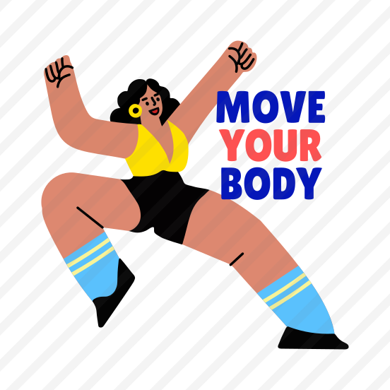 Aerobic Dance, Performing, Choreography, Dance Step, Typography preview