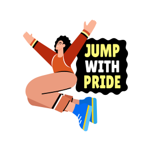 Celebrating Character, Dancing, Jumping, Performing, Typography icon
