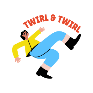 Enjoying Character, Dancing, Performing, Dance Step, Typography icon