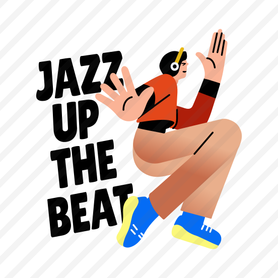 Jazz Dancing, Performing, Enjoying, Dance Step, Typography preview