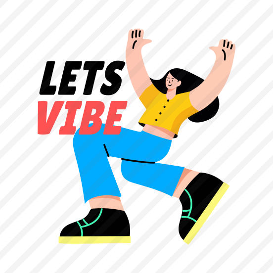 Lets Vibe, Performing, Enjoying, Dance Step, Typography preview