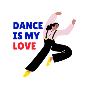 Modern Dance, Performing, Choreography, Dance Step, Typography icon
