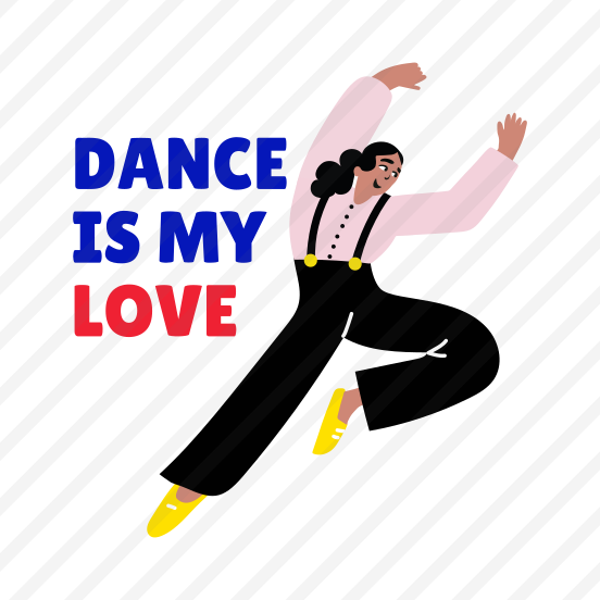 Modern Dance, Performing, Choreography, Dance Step, Typography preview