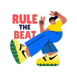 Rule The Beat, Dancing, Choreography, Dance Step, Typography icon