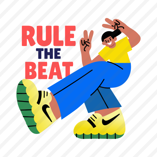Rule The Beat, Dancing, Choreography, Dance Step, Typography preview
