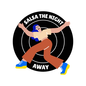 Salsa Night, Dancing, Performing, Dance Step, Typography icon