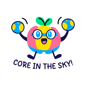 Apple Character, Fruit, Cartoon, Typography, Lettering icon