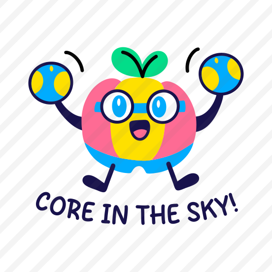 Apple Character, Fruit, Cartoon, Typography, Lettering preview