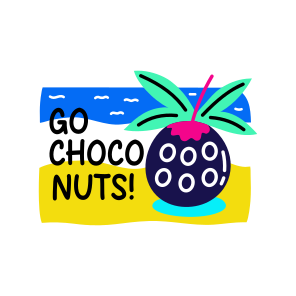 Beach Coconut, Fruit, Typography, Lettering, Letting icon