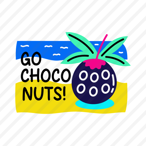 Beach Coconut, Fruit, Typography, Lettering, Letting preview