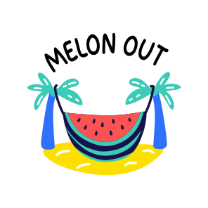 Beach Hammock, Melon Out, Resting, Fruit, Typography icon