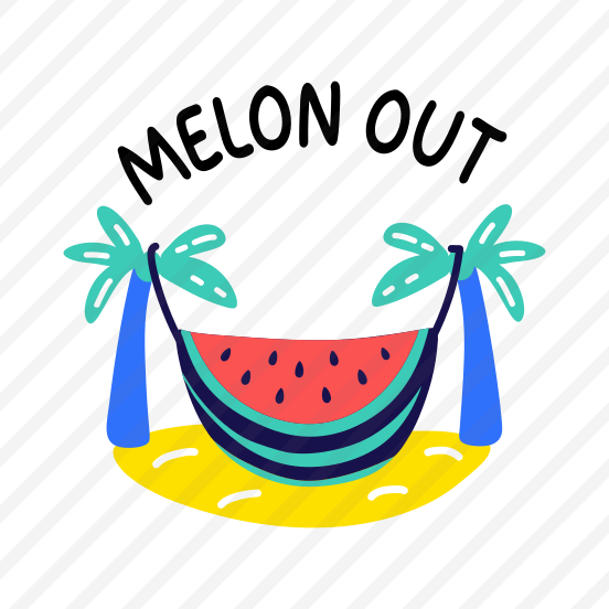 Beach Hammock, Melon Out, Resting, Fruit, Typography preview