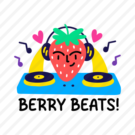 Berry Beats, Music, Fruit, Dj, Typography preview
