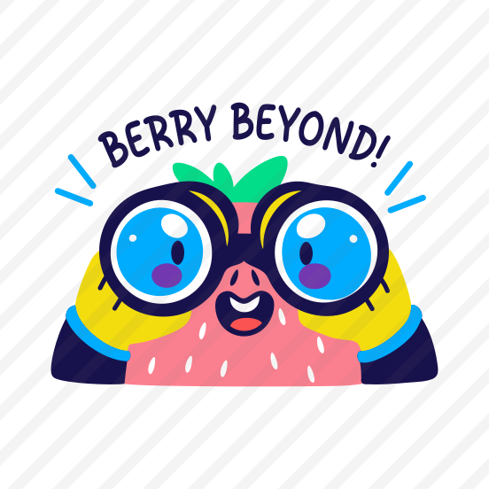 Berry Beyond, Binoculars, Fruit, Cartoon, Typography preview
