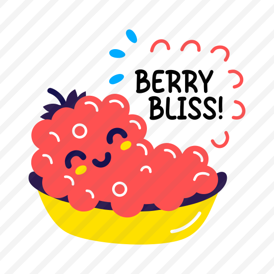 Berry Bliss, Smiling, Fruit, Cartoon, Typography preview