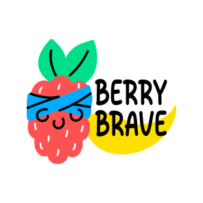 Berry Brave, Fruit, Cartoon, Typography, Lettering icon