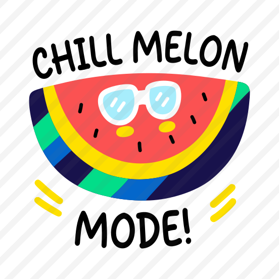 Chill Melon, Fruit, Cartoon, Typography, Lettering preview