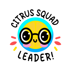 Citrus Fruit, Lemon, Cartoon, Typography, Lettering icon