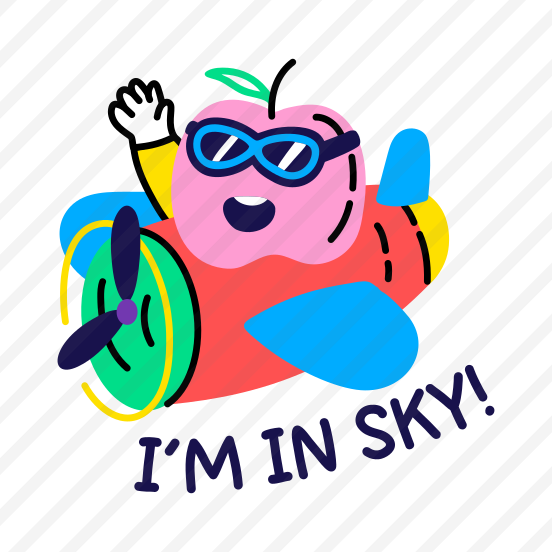 Cool Apple, Waving, Fruit, Cartoon, Typography preview