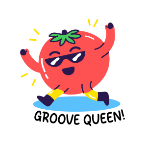 Cool Fruit, Running, Cartoon, Typography, Lettering icon