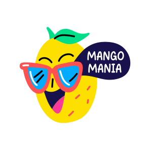Cool Mango, Laughing, Fruit, Cartoon, Typography icon
