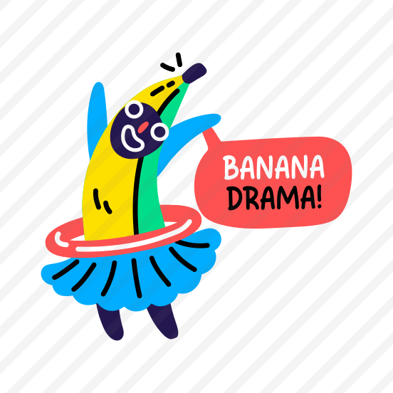 Dancing Fruit, Funny, Banana, Cartoon, Typography, preview