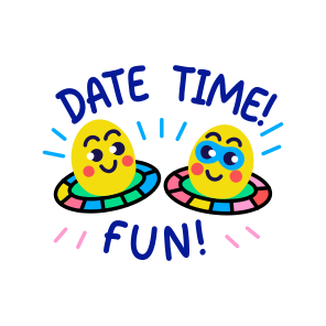 Date Time, Fun, Cartoons, Typography, Lettering icon
