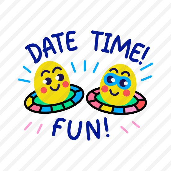 Date Time, Fun, Cartoons, Typography, Lettering preview