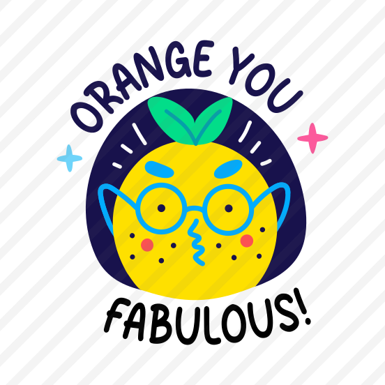 Fabulous Orange, Fruit, Cartoon, Typography, Lettering preview
