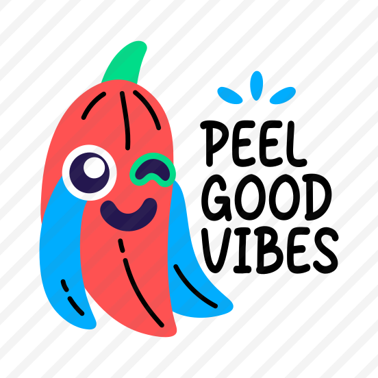 Good Vibes, Banana, Peel, Fruit, Cartoon, Typography preview