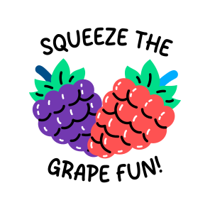 Grape Fun, Fruit, Typography, Lettering, Grape Bunches icon
