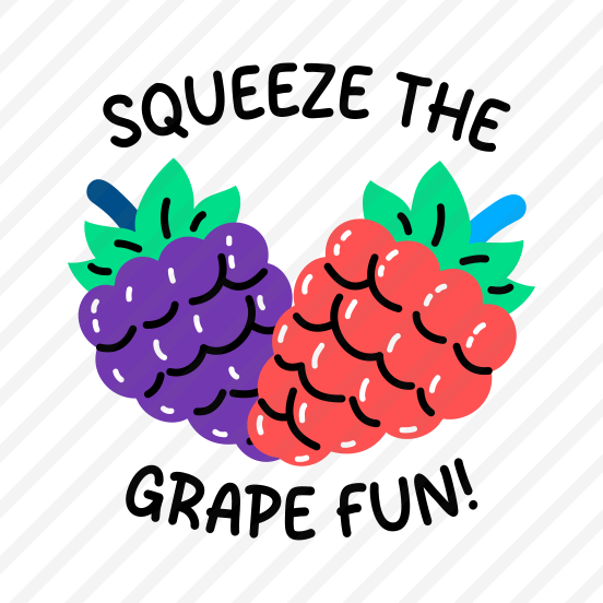 Grape Fun, Fruit, Typography, Lettering, Grape Bunches preview