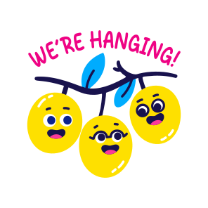 Hanging Fruits, Worried, Cartoons, Typography, Lettering icon