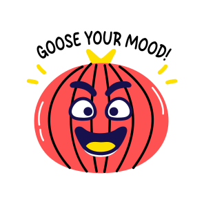 Happy Gooseberry, Smiling, Fruit, Cartoon, Typography icon