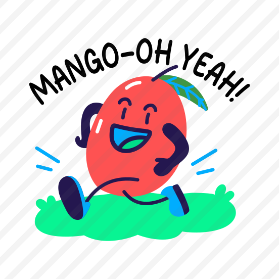 Happy Mango, Smiling, Fruit, Cartoon, Typography preview
