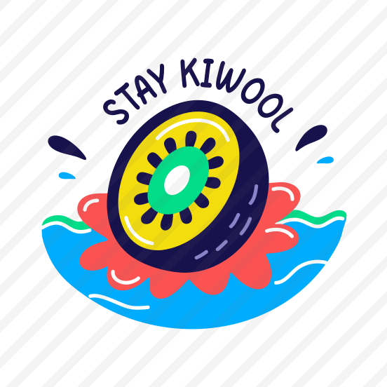 Kiwi Fruit, Floating, Sailing, Typography, Lettering, preview