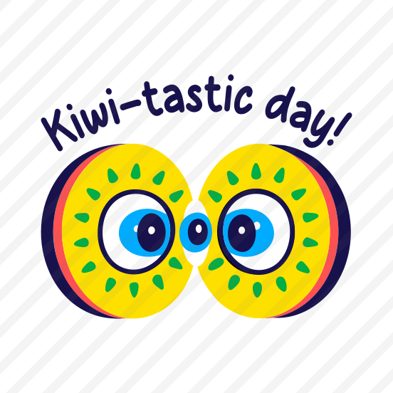 Kiwi Slices, Fruit, Cartoon, Typography, Lettering preview