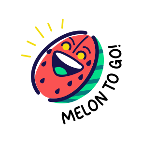 Laughing Melon, Happy, Fruit, Cartoon, Typography icon
