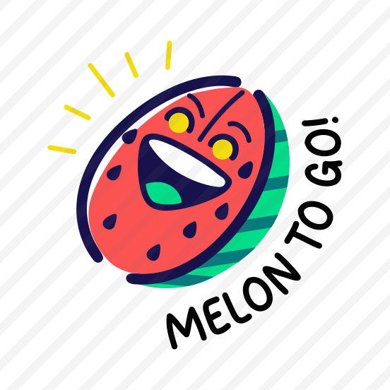 Laughing Melon, Happy, Fruit, Cartoon, Typography preview