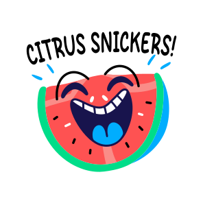 Laughing Melon, Happy, Fruit, Cartoon, Typography,icons icon
