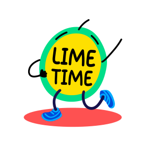 Lime Time, Dancing, Fruit, Cartoon, Typography icon