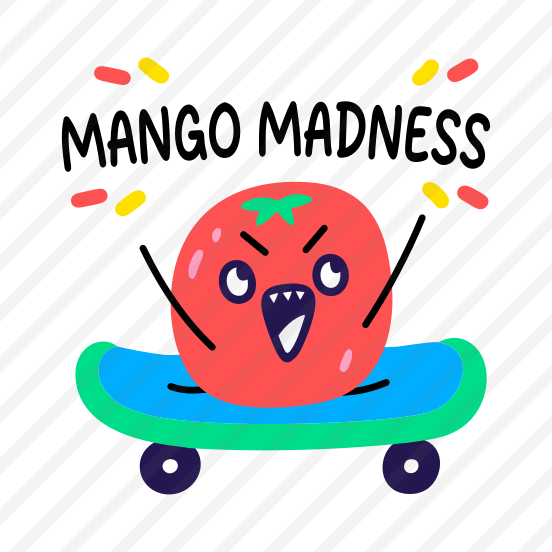 Mango Madness, Skating, Fruit, Cartoon, Typography preview