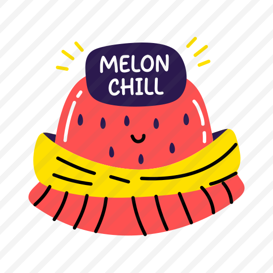 Melon Chill, Fruit, Cartoon, Typography, Lettering preview