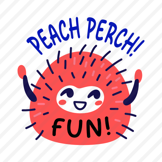 Peach Fun, Enjoying, Fruit, Cartoon, Typography preview