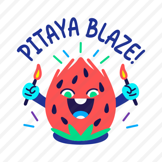 Pitaya Blaze, Dragon Fruit, Cartoon, Typography preview