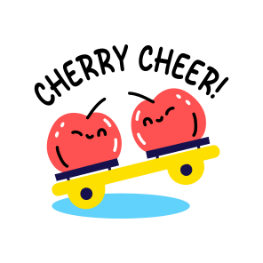 Playing Cherries, Fun, Fruit, Cartoon, Typography icon