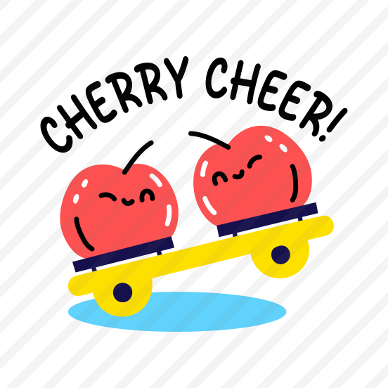 Playing Cherries, Fun, Fruit, Cartoon, Typography preview