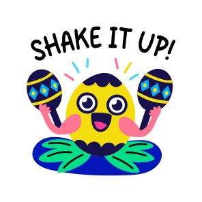 Shake It, Music, Fruit, Cartoon, Typography icon